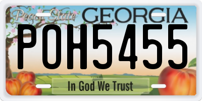 GA license plate POH5455