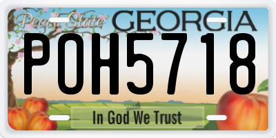 GA license plate POH5718