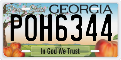 GA license plate POH6344