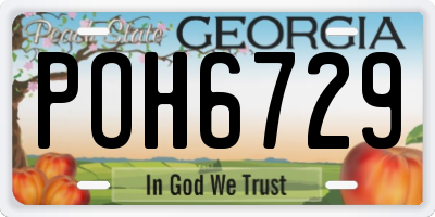 GA license plate POH6729