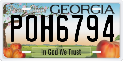 GA license plate POH6794