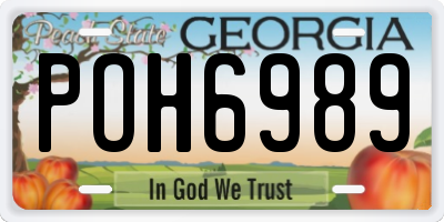 GA license plate POH6989