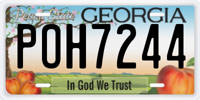 GA license plate POH7244