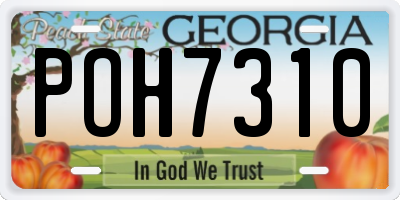 GA license plate POH7310