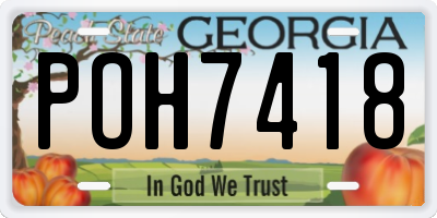 GA license plate POH7418