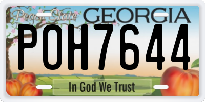 GA license plate POH7644