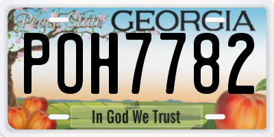 GA license plate POH7782