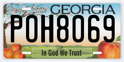 GA license plate POH8069