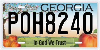 GA license plate POH8240