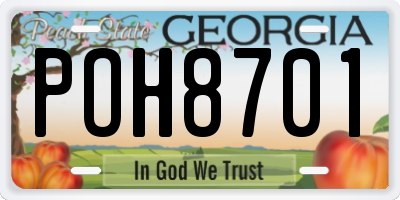 GA license plate POH8701