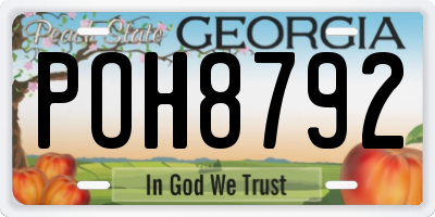 GA license plate POH8792