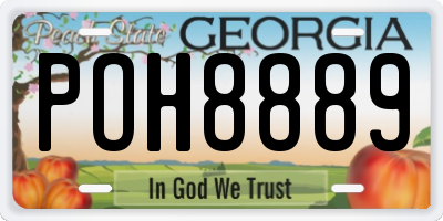 GA license plate POH8889