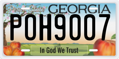 GA license plate POH9007