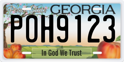 GA license plate POH9123