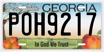 GA license plate POH9217