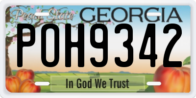 GA license plate POH9342