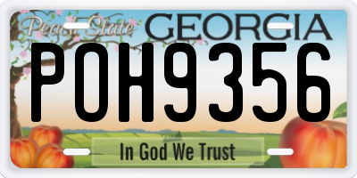GA license plate POH9356