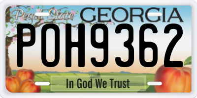 GA license plate POH9362