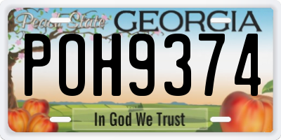 GA license plate POH9374