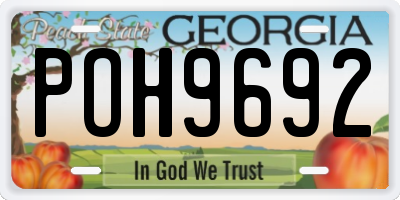 GA license plate POH9692