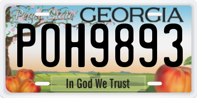 GA license plate POH9893