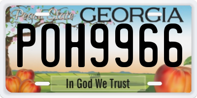 GA license plate POH9966