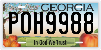 GA license plate POH9988