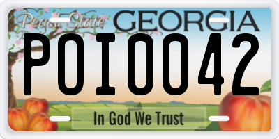 GA license plate POI0042