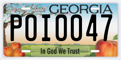 GA license plate POI0047