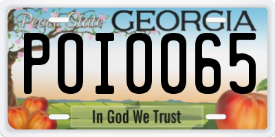 GA license plate POI0065