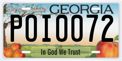 GA license plate POI0072