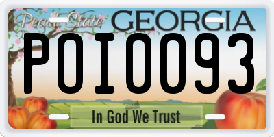 GA license plate POI0093