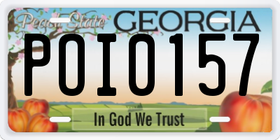 GA license plate POI0157