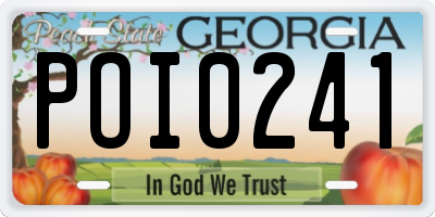 GA license plate POI0241