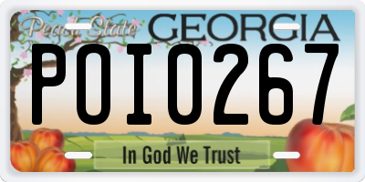 GA license plate POI0267