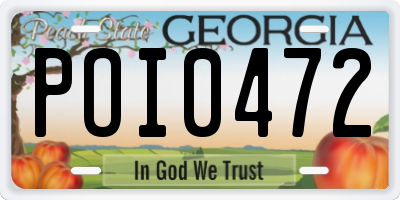 GA license plate POI0472