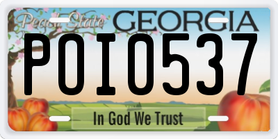 GA license plate POI0537