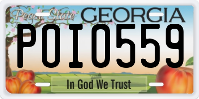 GA license plate POI0559