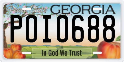 GA license plate POI0688