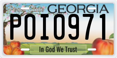 GA license plate POI0971