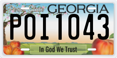 GA license plate POI1043