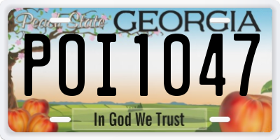 GA license plate POI1047