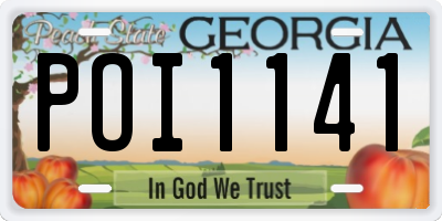 GA license plate POI1141