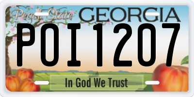 GA license plate POI1207