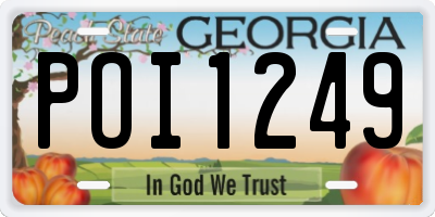 GA license plate POI1249