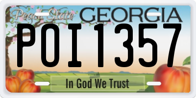 GA license plate POI1357
