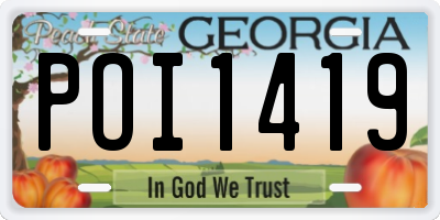 GA license plate POI1419