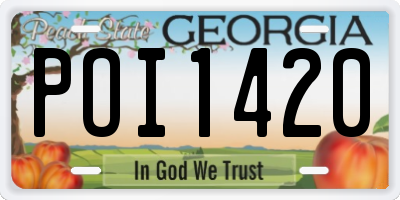 GA license plate POI1420