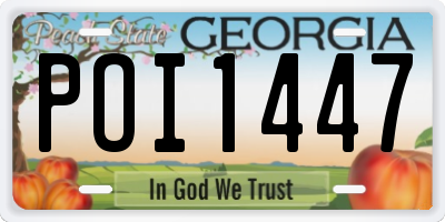 GA license plate POI1447