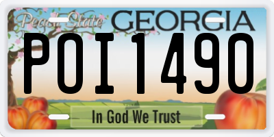 GA license plate POI1490